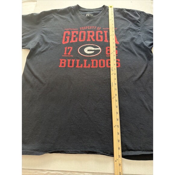 Men's Russell 2XL Black Georgia Bulldogs Crew Neck Short Casual Sleeve T-Shirt - Picture 4 of 10